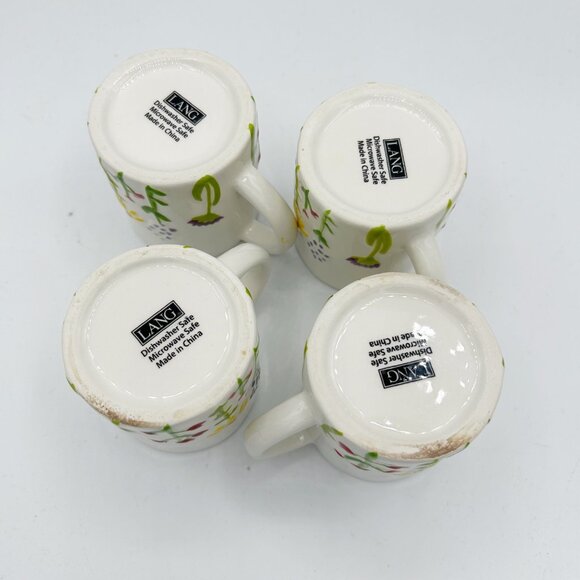 Lang Set of 4 Mini Espresso Mugs 2.5" Spring Floral Kitchen - Picture 5 of 5
